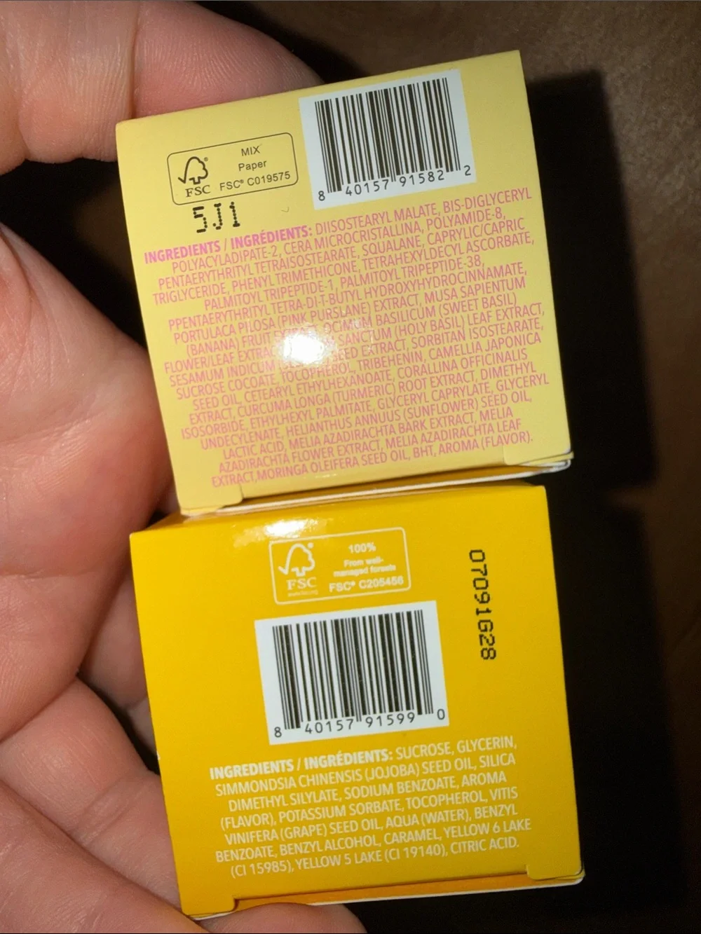 Jeffree Star Skincare Yellow & Pale Yellow Lip Mask + Scrub Duo